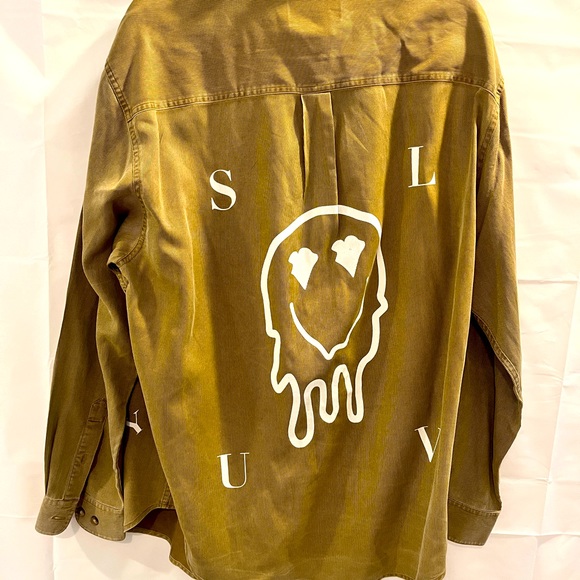 Territory ahead ribbed long sleeve button shirt w/ happy face. Tan/brown. Sz: XL - Picture 8 of 8